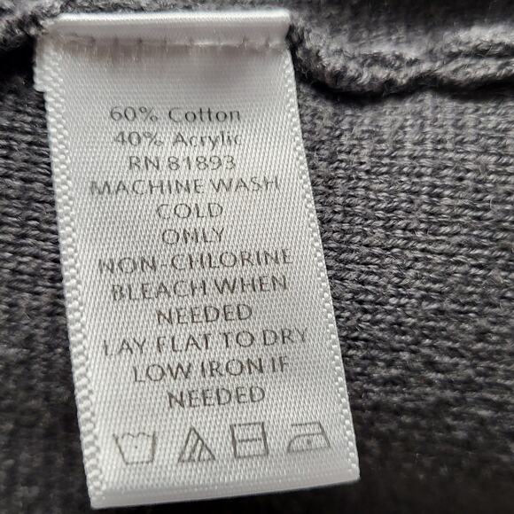 Liz Claiborne Gray and Black Striped Button-Front Long Cardigan Sweater Size XL - Picture 7 of 7